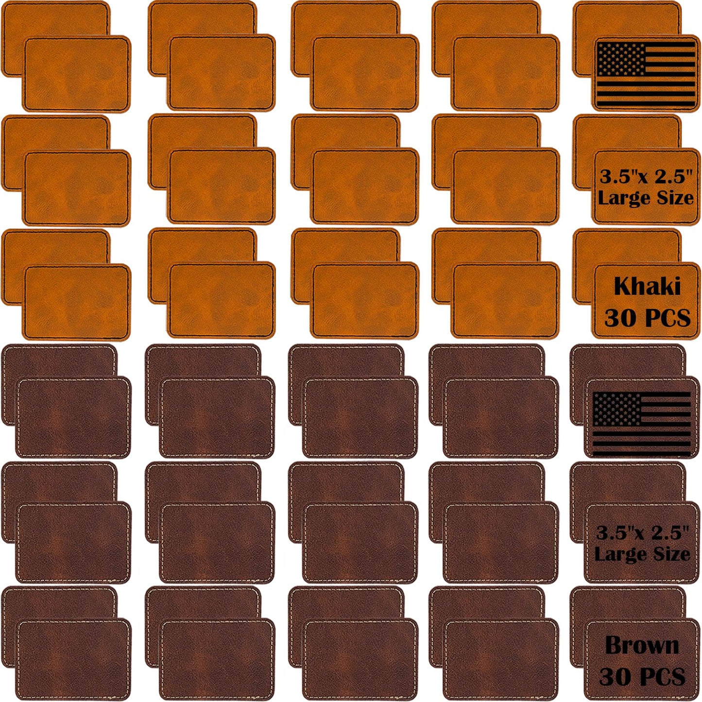 iFForce 60 Pcs Lasable Engravable Blanks - Leatherette Iron on Hat Patches & PU Leather Key Fob Kit for DIY Custom Laser Engraving Craft Gifts