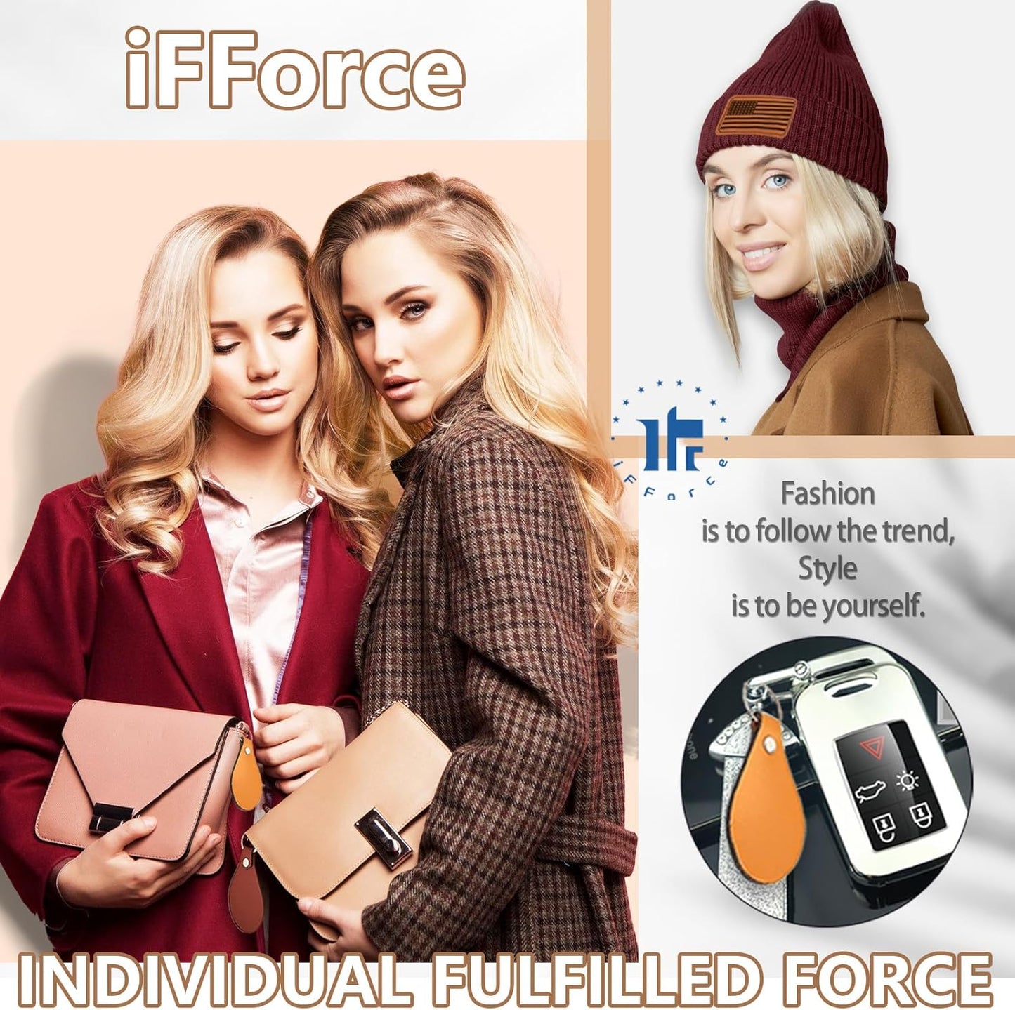 iFForce 60 Pcs Lasable Engravable Blanks - Leatherette Iron on Hat Patches & PU Leather Key Fob Kit for DIY Custom Laser Engraving Craft Gifts